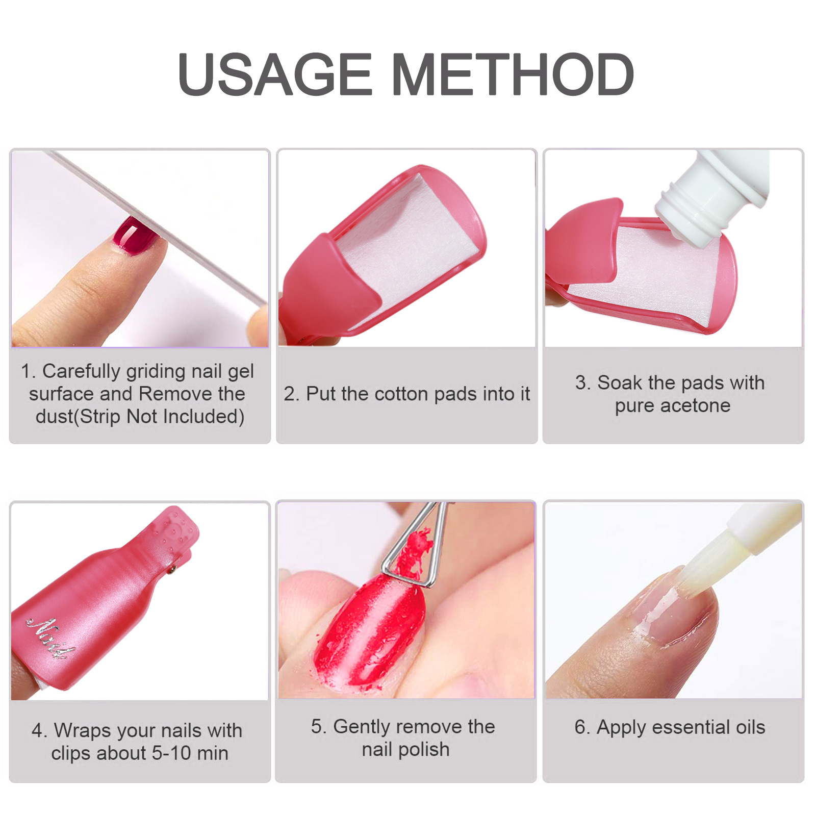 10 Clips para Remover Esmalte  - Hair Care Gel reseña y precio